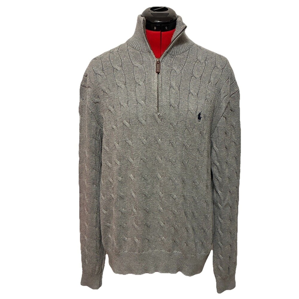 Polo Ralph Lauren Women’s Gray Cableknit Sweater Size XL